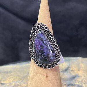 Artisan Charoite 925 Silver Ring Sz 8